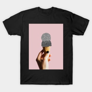 Ice cream, Silver, Hand, Woman, Girl, Fashion art, Fashion print, Scandinavian art, Modern art, Wall art, Print, Minimalistic, Modern T-Shirt